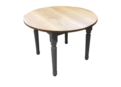 Table-allonges CLASSIC-chic-bois-de-chene-massif-grise